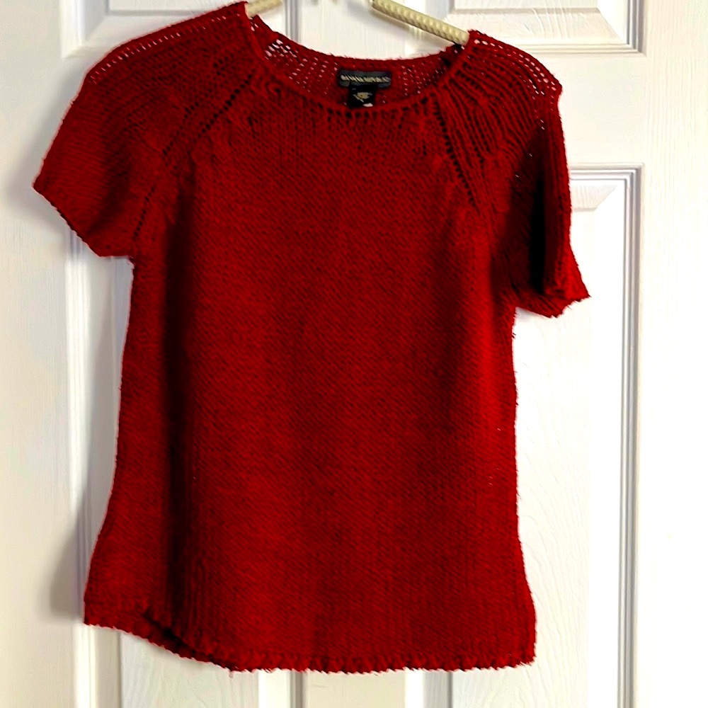 Banana Republic cotton knit top - red